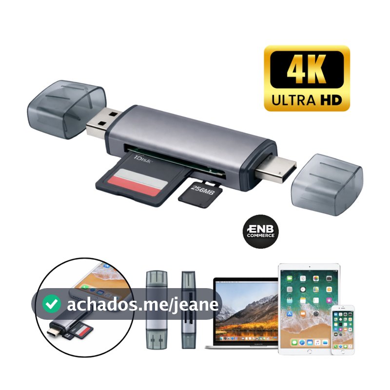 Leitor De Cartão De Memória Sd E Micro Sd Para Usb-c E Usb-a Adaptador Compatível Com iPhone 15 16 17 Android Samsung