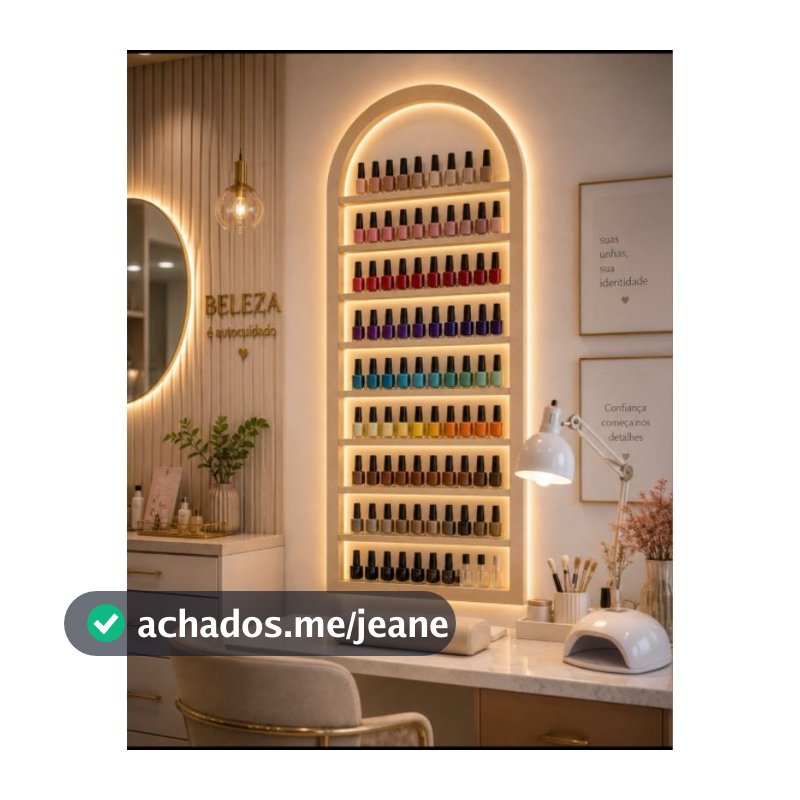 arco porta esmalte de parede com 10 prateleira
