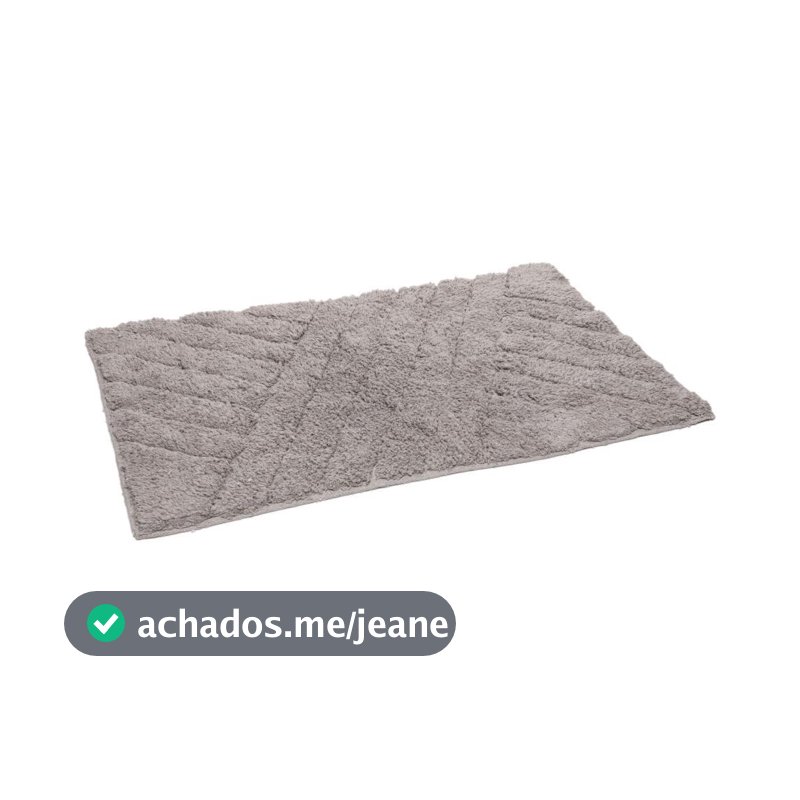 Tapete Bellagio 40cm x 60cm Cinza Algodão Wolff