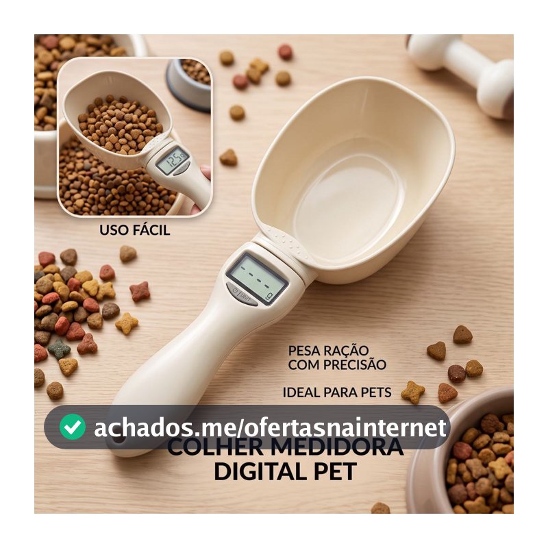 Balança Colher Digital Precisão Ração Pet LCD Cozinha
