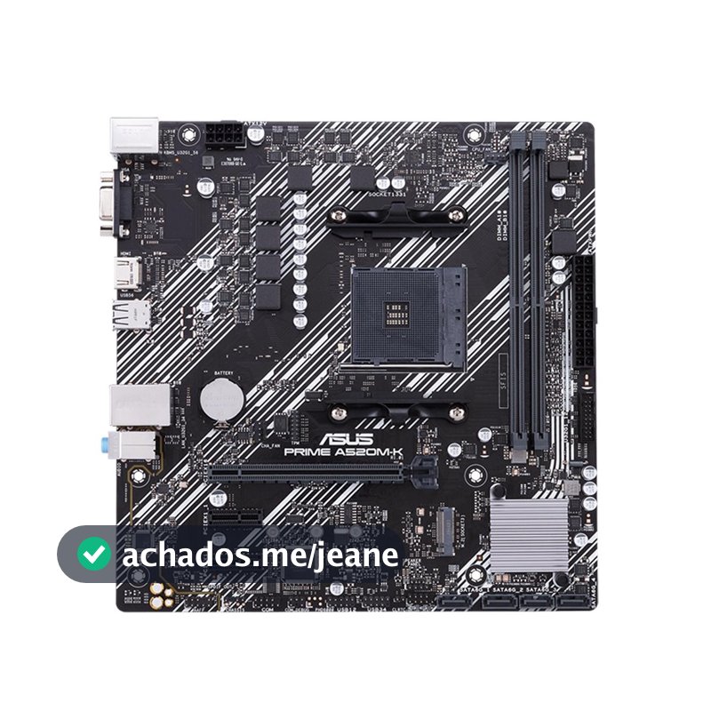 Placa Mãe Asus para AMD AM4 Prime A520M-K 2xDDR4 mATX - 90MB