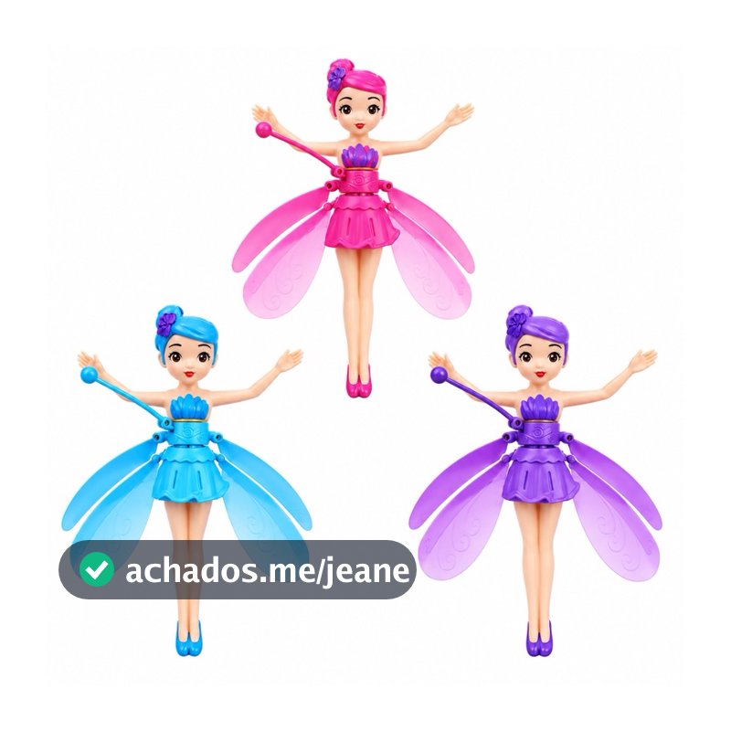 Boneca Fada Voadora Com Controle Remoto E Sensor De Mão Recarregável Brinquedo Infantil
