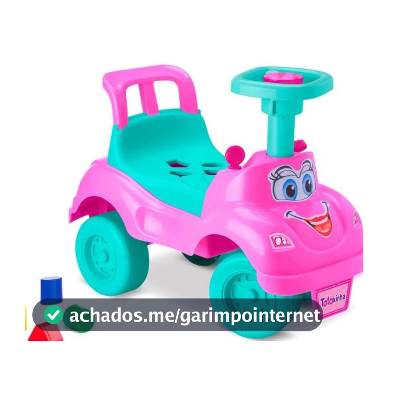 Totokinha Classica Rosa Menina Andador Infantil Carrinho Montaria Primeiros Passos Bebe Brinquedo Educativo Som Formas