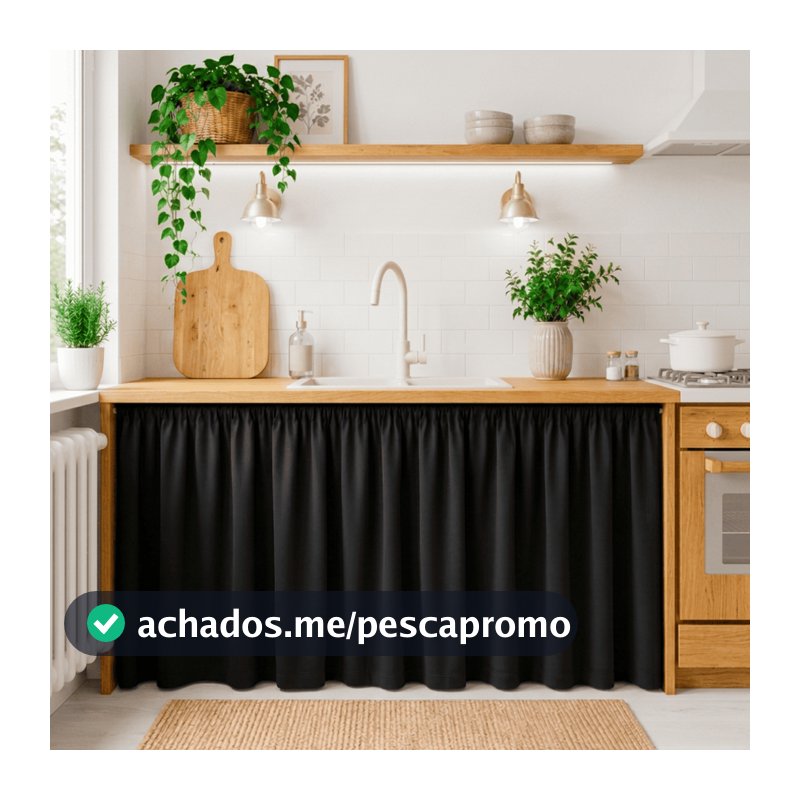 Cortina de Pia Cozinha Balcão 138x80 Diversas Cores 100% PVC Antimofo Resistente a Umidade