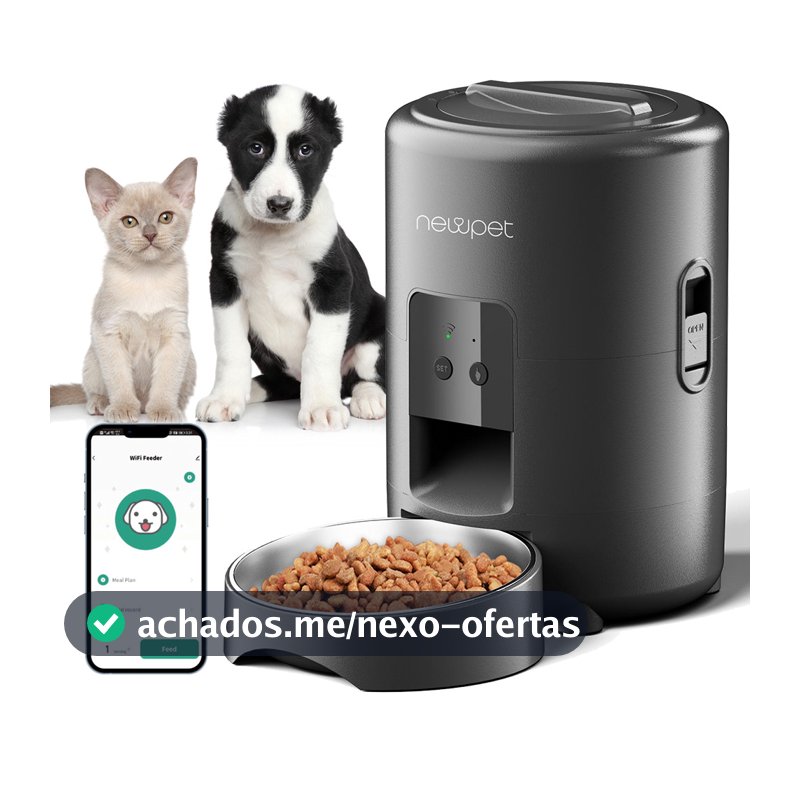 Alimentador Pet Gato Cão Automático WiFi Smart Dispensador de Ração Automático,Comedouro para Caes (2L)