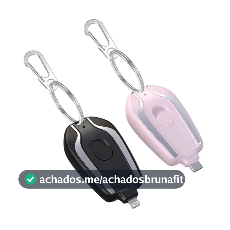 Carregador de Celular de emergência portátil chaveiro 1500 mah para iphone ou android