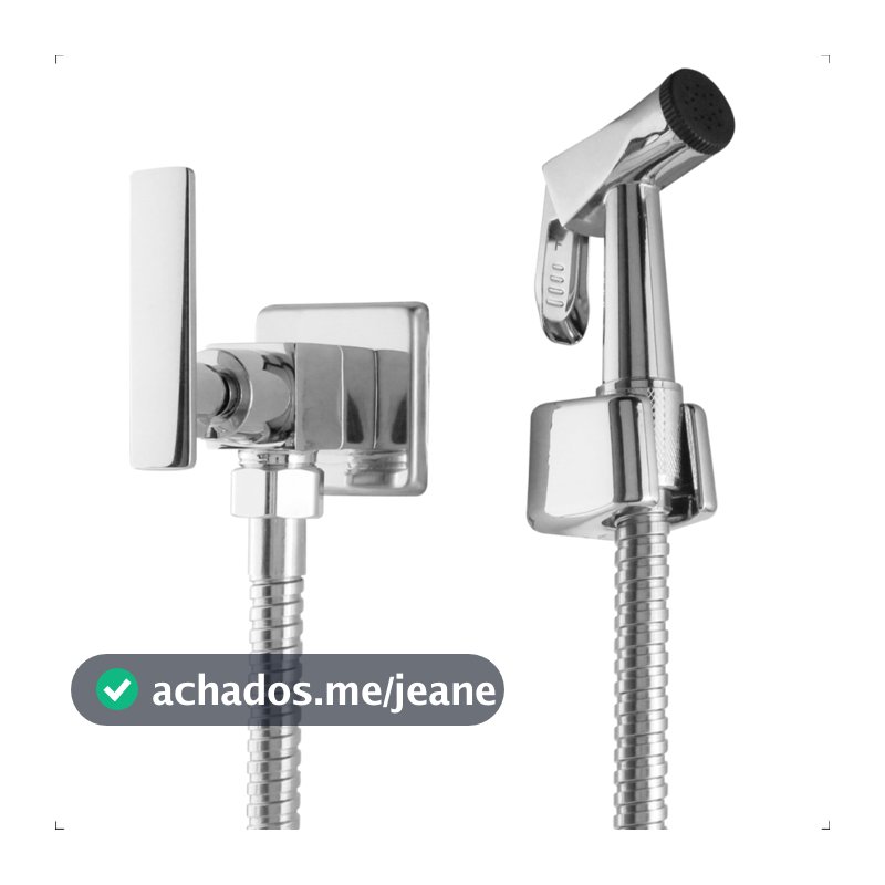 Ducha Higienica Chuveirinho 100% Metal Inox Banheiro Prateado Cromado Brilhante Registro Suporte e Mangueira