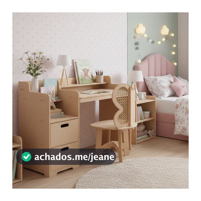 Escrivaninha Penteadeira Com Cadeirinha Borboleta Para Quarto Estudo Menina Mdf