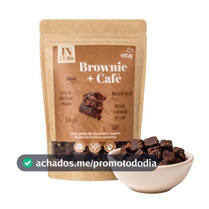 Doce Zero Açúcar - Brownie com Café e gotas de chocolate - Tâmara - Sem lactose - Vittay