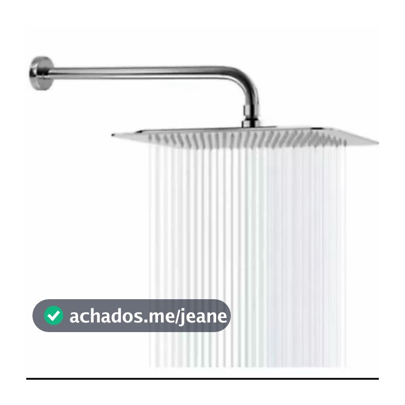 Ducha Chuveiro prata Inox 20x20  Fosco Quadrado Parede Suporte Redondo Banheiro Piscina Area Externa ZM-149