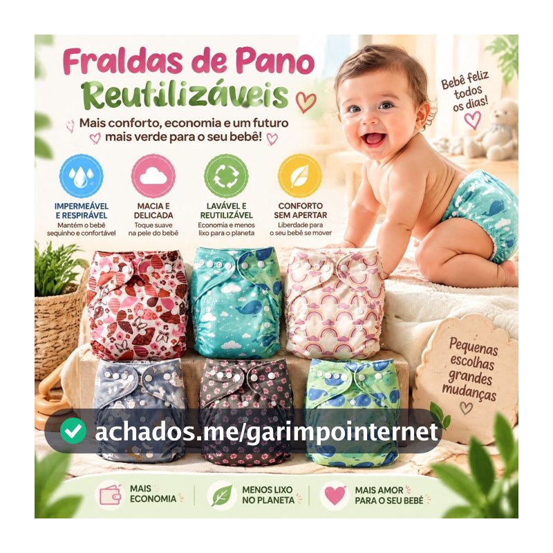 Fralda Ecológica de Natação Infantil Reutilizável Ajustável Para Bebês Impermeável Conforto