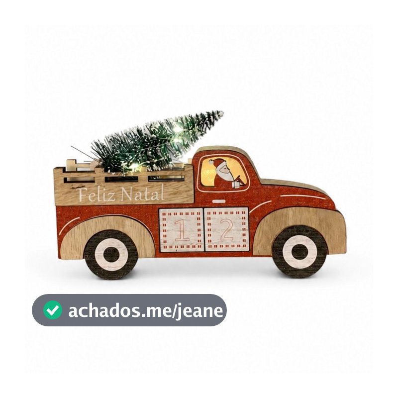 Enfeite Natalino Carro do Papai Noel com Árvore de Natal