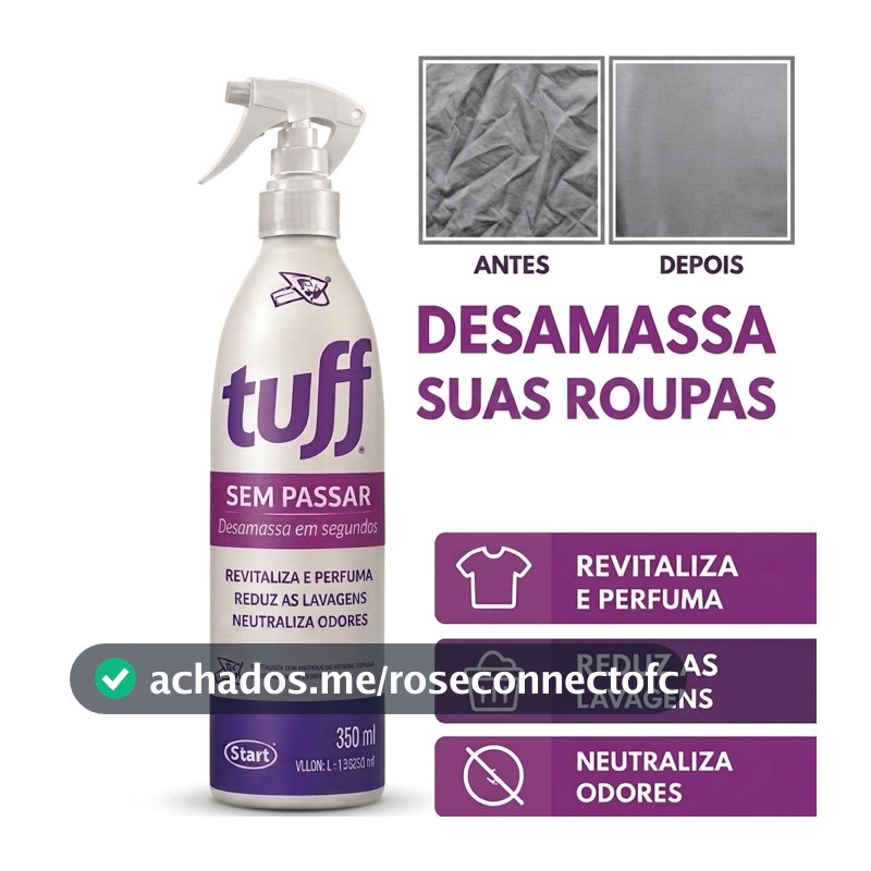 Tuff Sem Passar 60ml e 350ml - Desamassa e Neutraliza Odores