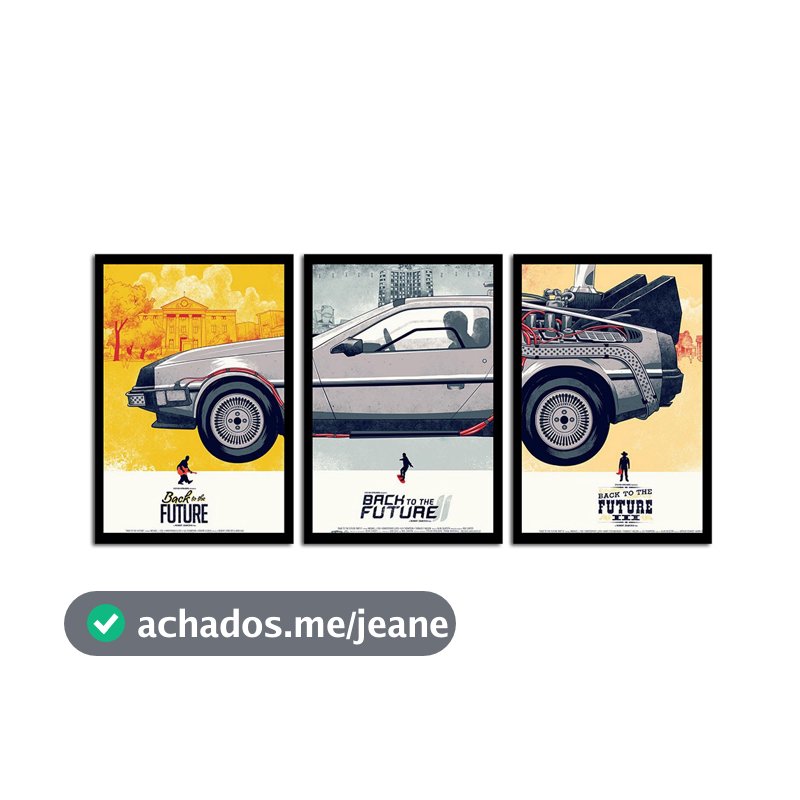 Kit 3 Placas Quadros Decorativos Para Sala Quarto Geek Nerd Back To The Future