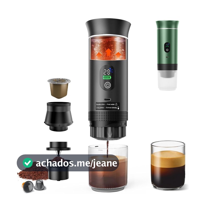 Cafeteira Elétrica Portátil 3 Em 1 Para Café Expresso Compatível Com Cápsula E Moído