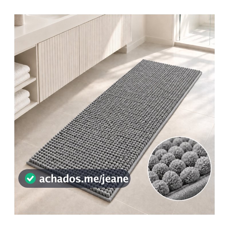 Tapete Passadeira Bolinha Antiderrapante 40x100cm Macio  Lavável na Máquina Quarto Sala Cozinha Corredor