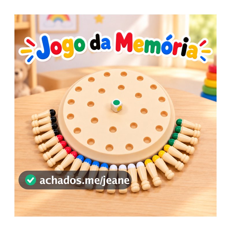 Jogo da Memória Infantil com Dado Pinos Coloridos Brinquedo Educativo Pedagógico