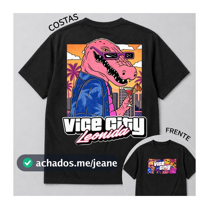 Camiseta GTA 6 Vice City Leonida Rockstar Gamer San Andreas 100% Algodão Masculino Feminino Unissex