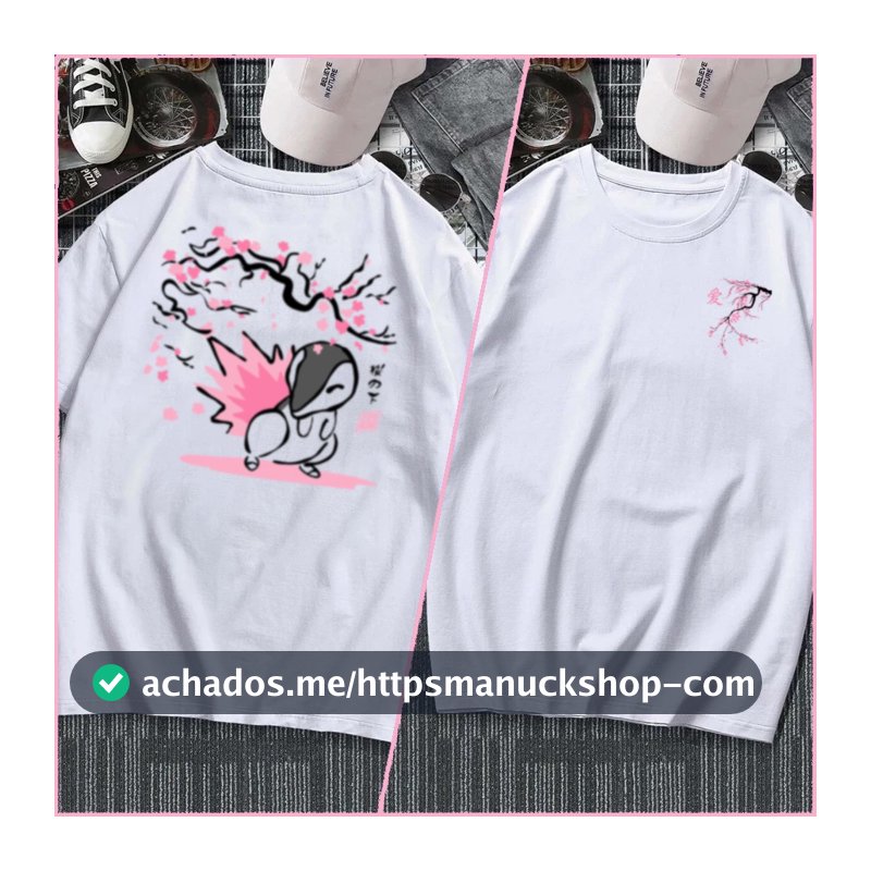 Camisa camiseta básica streetwear "Sakura cyndaquil"
