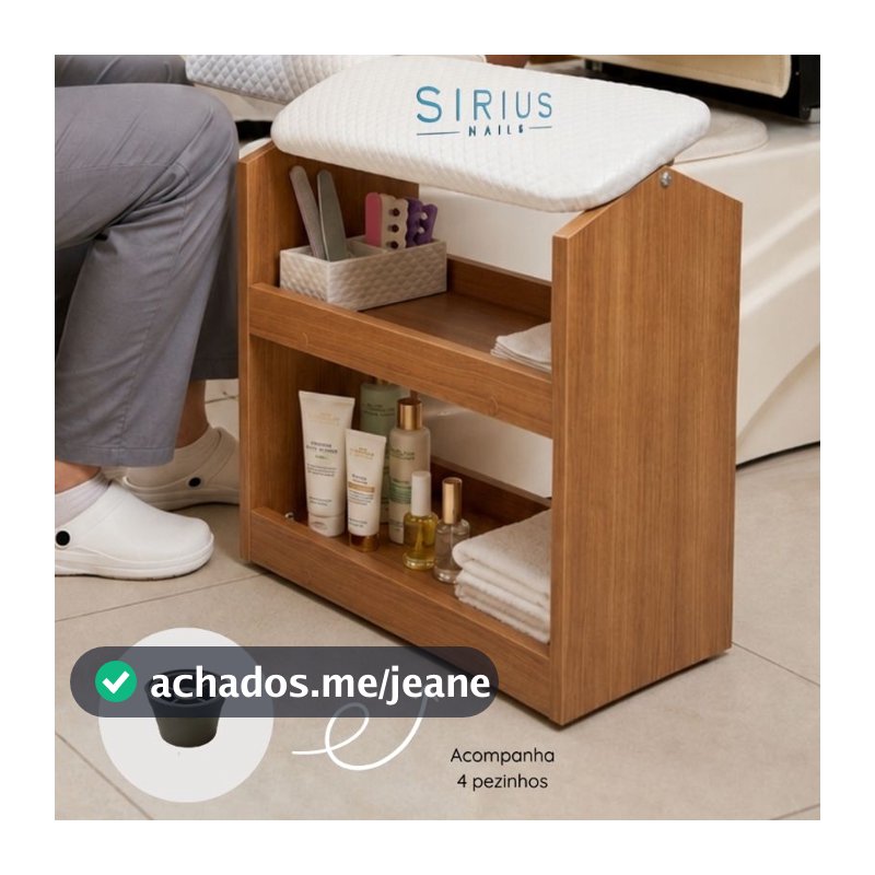 Suporte de Pés Pedicure S14 Amadeirado Carvalho MDF Sirius Nails