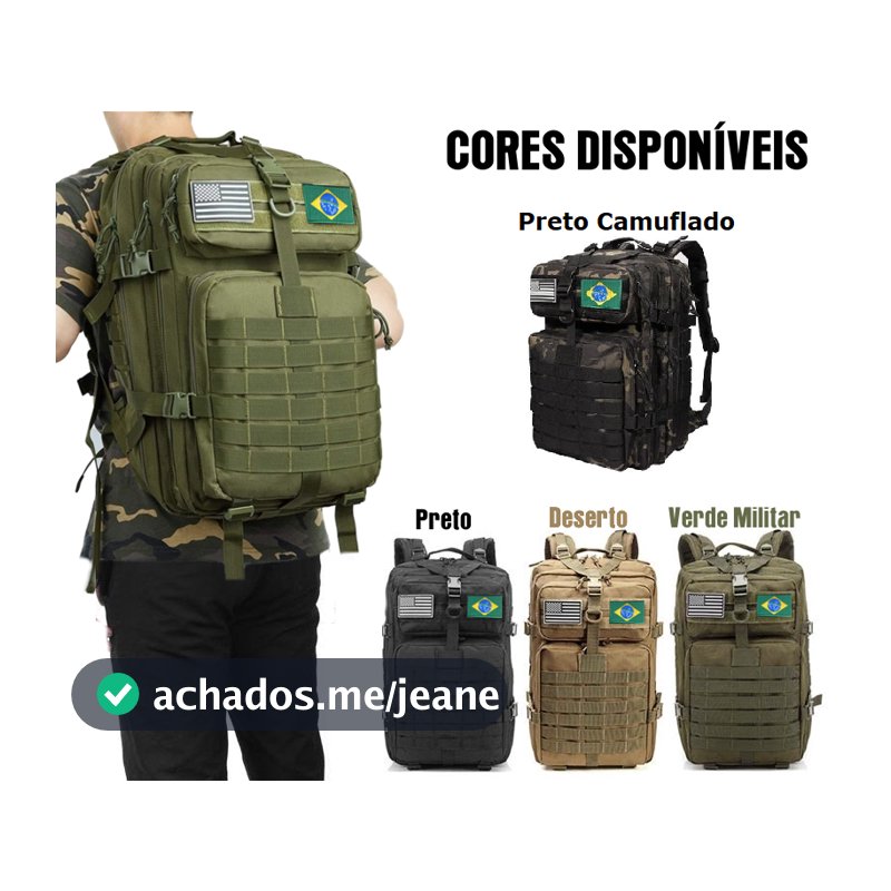 Mochila Tática Militar Alta Qualidade 50 60 Litros Assault Camping Impermeável 900D Reforçada
