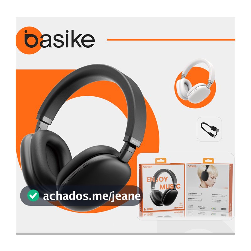 Basike Fone De Ouvido Bluetooth Estéreo Sem Fio V5.4 Hifi Dobrável Esporte Headset