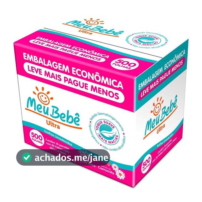 Toalha Umedecida Meu Bebê Ultra 500 Folhas