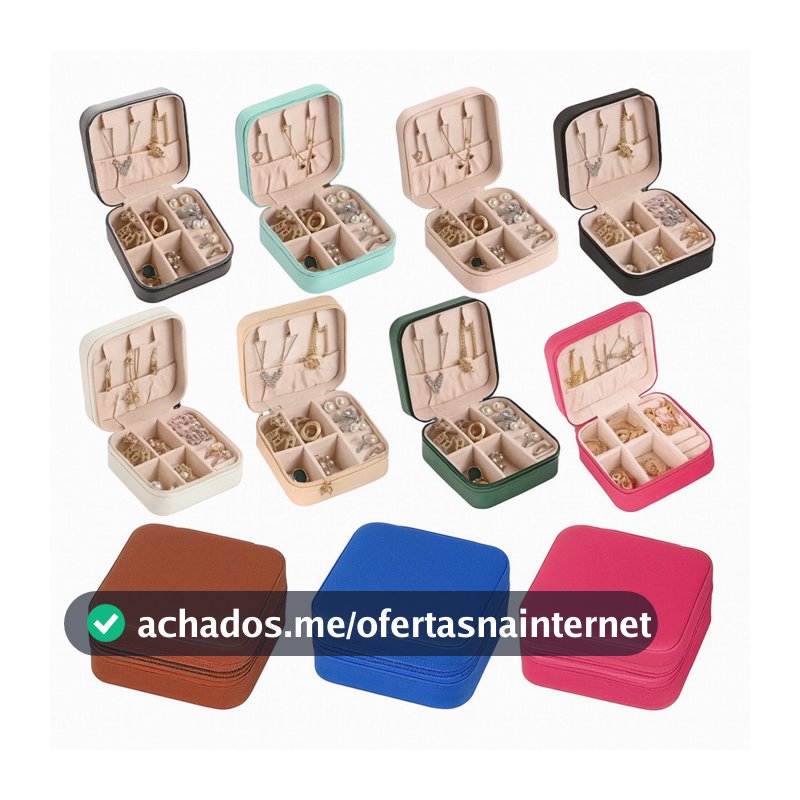 Kit 50 / 100 Porta Jóias Portátil Caixinha Bolsa de Colar Brincos Anéis Mini