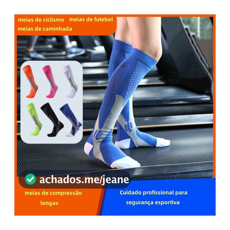 Kit 2 pares de meias esportivas de futebol, corrida, ciclismo profissional, treinamento funcional, voleibol, montanhismo