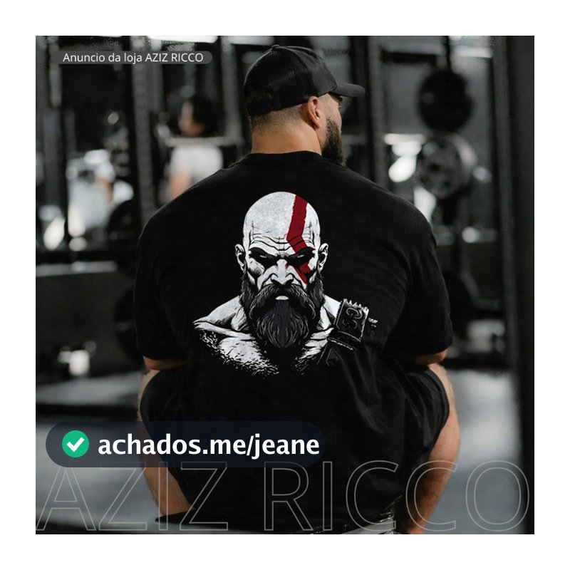 Camiseta Oversized Masculina Kratos God Of War 100% Algodão