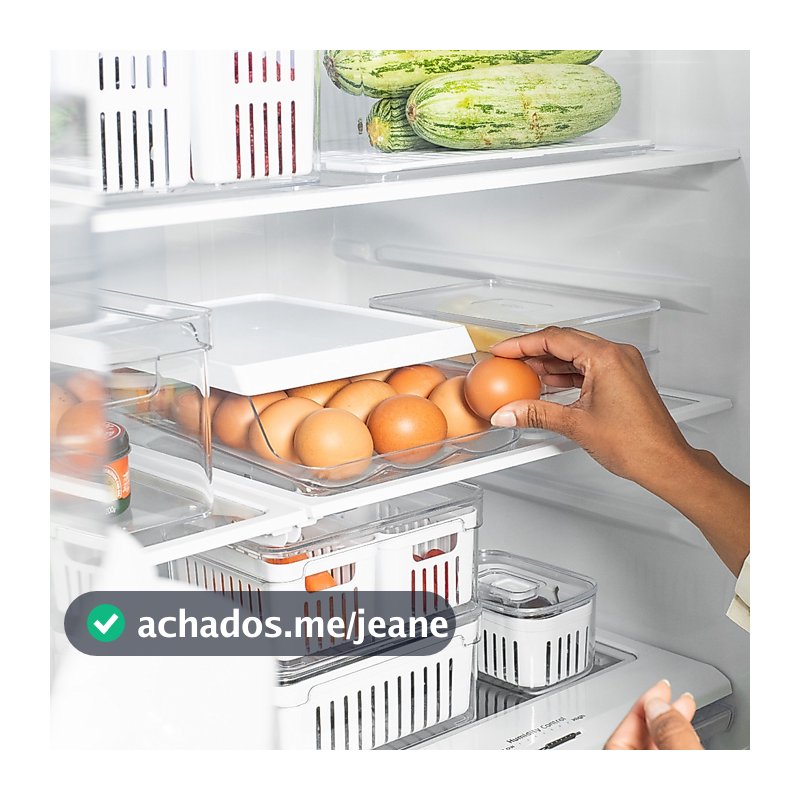 Organizador de Geladeira Para Ovos Roll Clear Fresh OU 21 un
