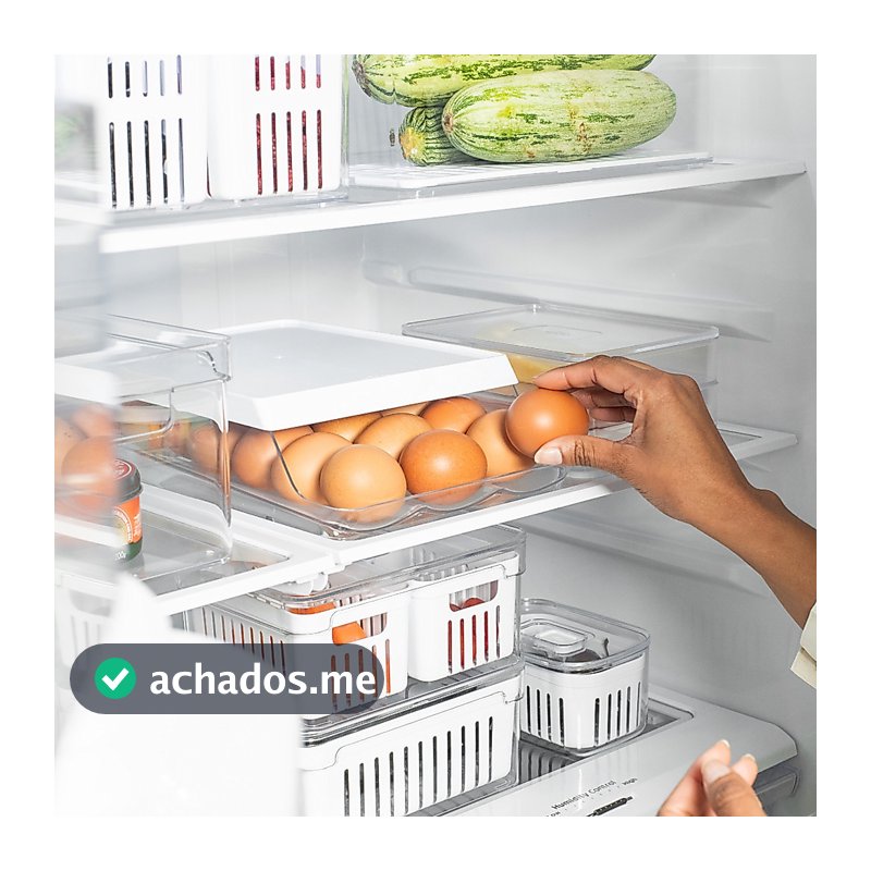 Organizador de Geladeira Para Ovos Roll Clear Fresh OU 21 un