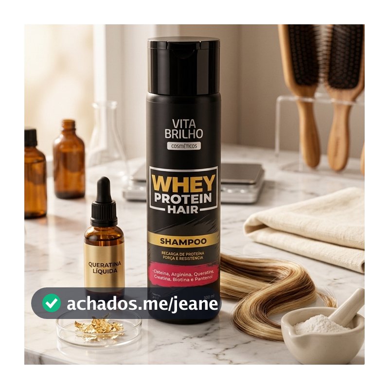 Shampoo Whey Protein Hair 300ml Vita Brilho Profissional Fortalecimento, Nutrição e Hidratação Capilar