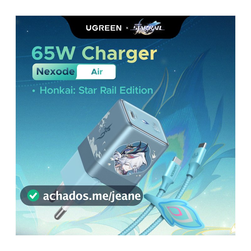 Carregador UGREEN 65W GaN USB-C Rápido Adaptador De Alimentação Compatível Com iPhone 17 Pro Max/15/14/13
