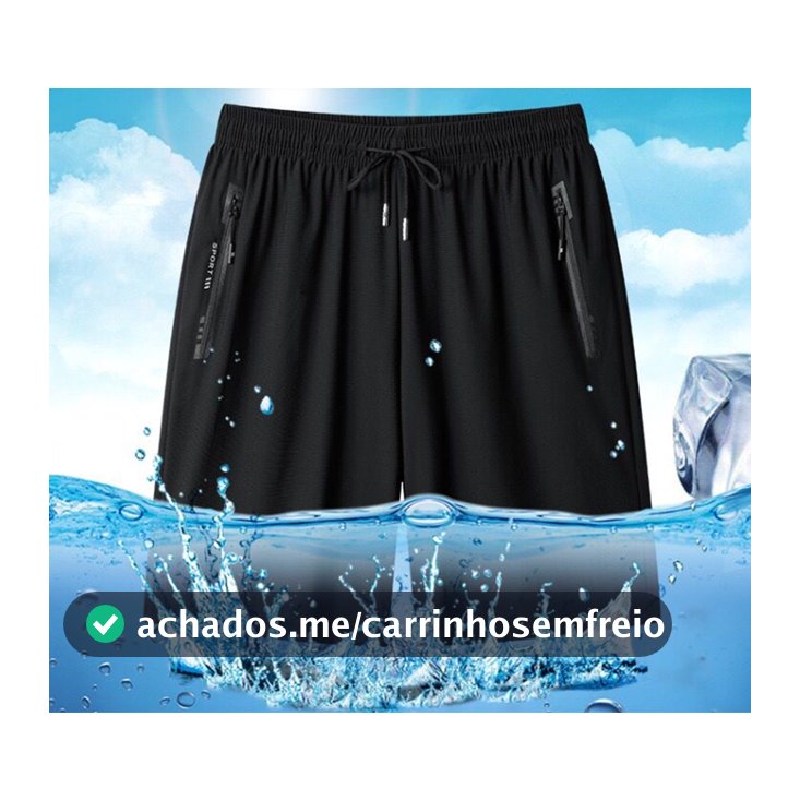Bermuda Short Masculino  Praia 2 Bolsos Zíper Secagem Rápida