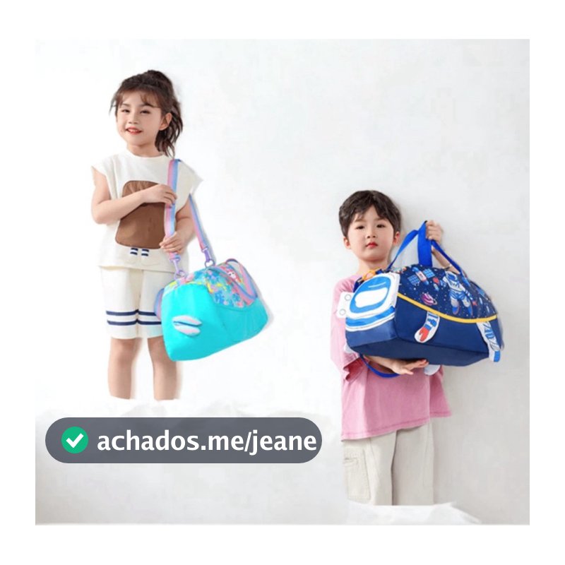 Bolsa mala infantil academia natação viagem . Bolsa Mala Maternidade personagens pernoite.