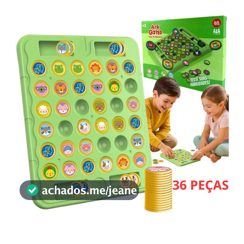 Jogo da Memória Com Tabuleiro Portátil Educacional Pedagógico Concentração Brinquedo Criança