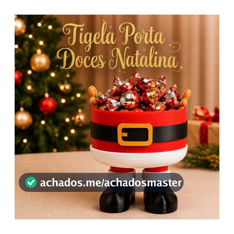 Bomboniere Decoração Enfeite Natal Tigela Porta Doces Natalina Papai Noel Porta Balas, Bombons e Cookies para Mesa