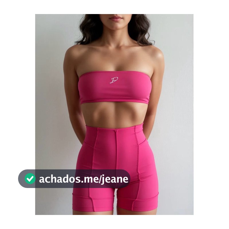 DIASP Roupa Academia Top Faixa + Short Corset Poliamida Blackout