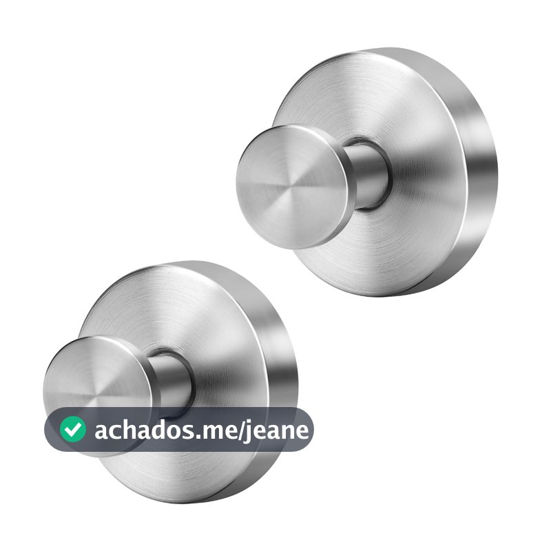 Lumai Kit 2 Ganchos Ventosa Inox Sem Furo Toalha Roupão Banheiro Box Cozinha Parede Forte