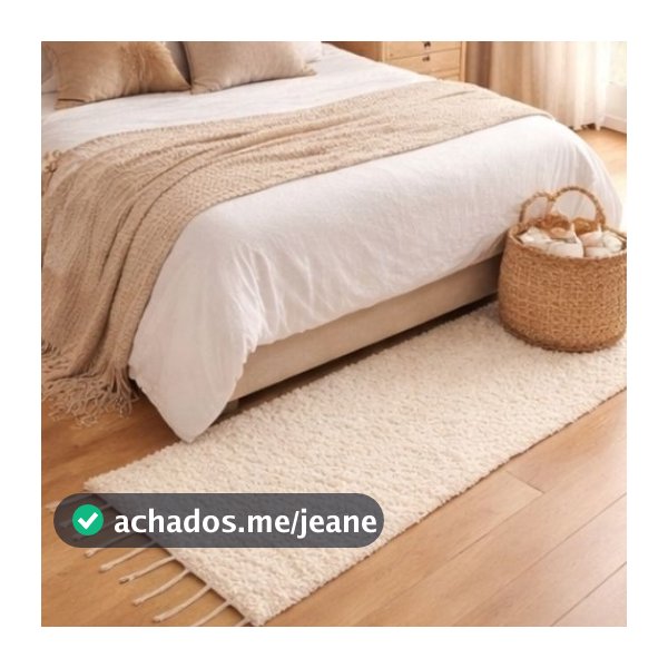 Tapete Passadeira Tear Boho 2m Dupla Face Off White 100% Algodão