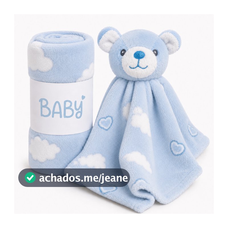 Kit Manta com Naninha Bebê Fleece Toque Super Macio Antialérgica Quentinho