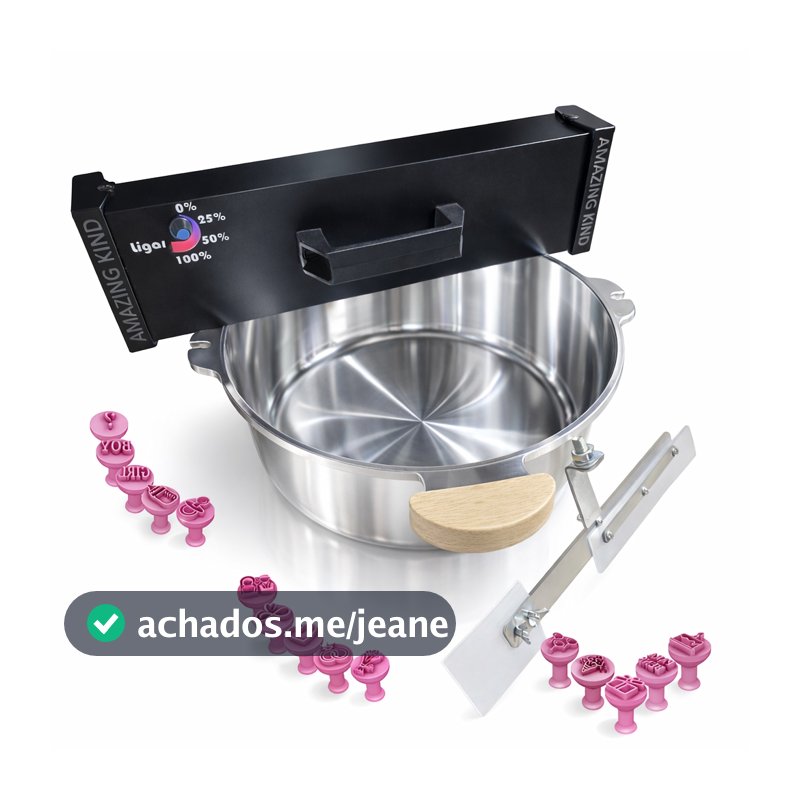 Panela Mexer Doces Brigadeiros + 15 brindes haste inox de fácil limpeza Bivolt 110/220