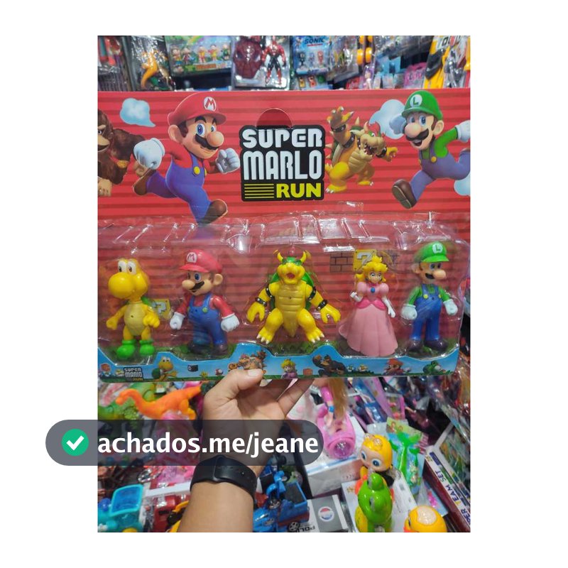 kit 5 bonecos super mario coleção 15 cm / bonecos articulados super mário bros de pvc 15 cm envio imediato