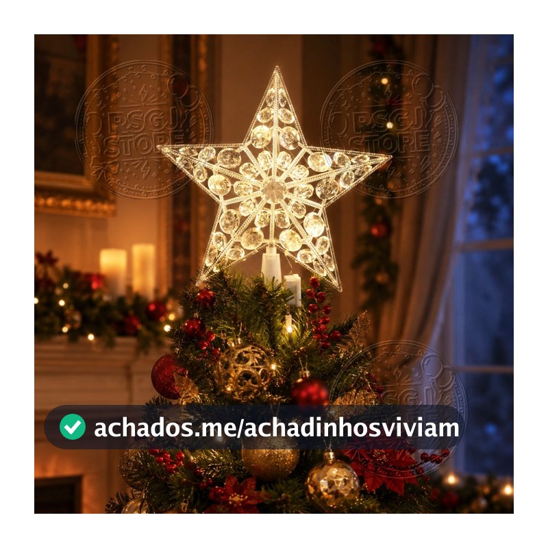 Topo de Árvore de Natal LED 15/21cm em Forma de Estrela Brilhante para Decoração de Natal em Casa 2026