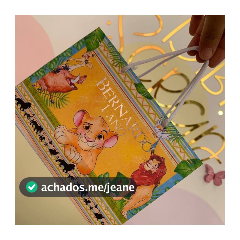 Sacolinha Rei Leão /Lembrancinhas/Festa infantil/Aniversário/Sacola surpresa / Personalizado