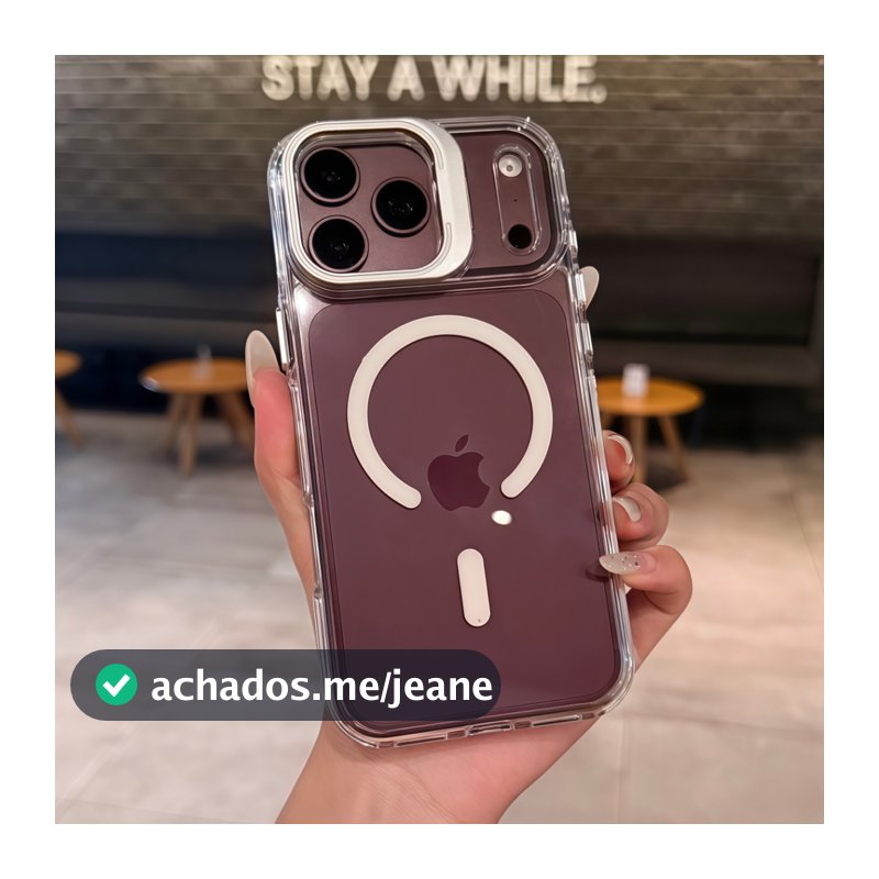 Capa com suporte e fixação magnética para iPhone 18 17 16 15 Pro Max