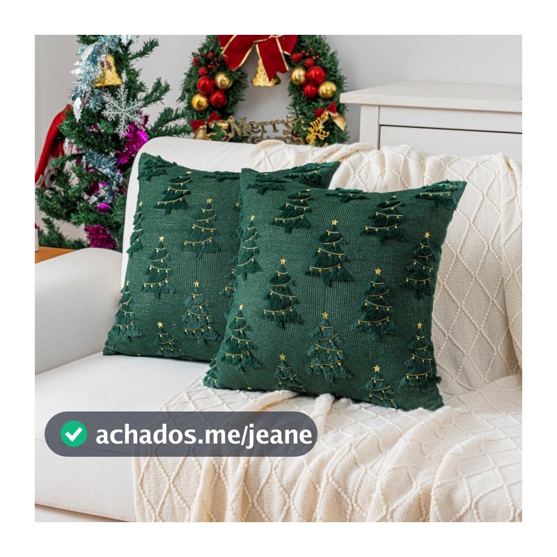 Fronhas De Natal 45x45 Verde Árvore Floco De Neve Capas De Almofada Decorações De Pelúcia Pele Sintética Capa Macia Para