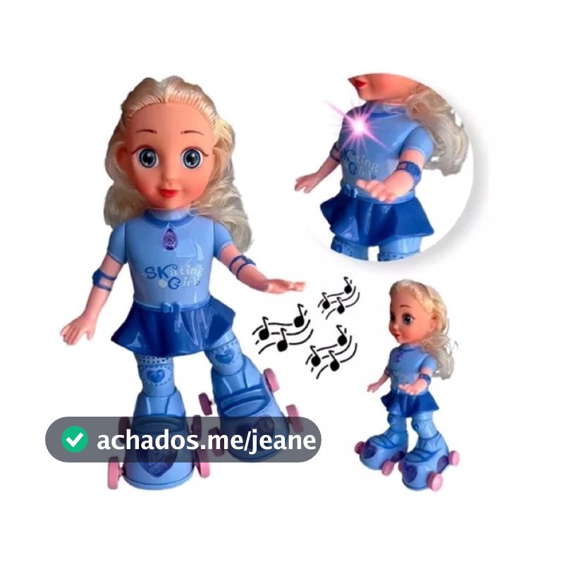 Boneca Patinadora com Luz e Música – Brinquedo Educativo e Divertido para Menina