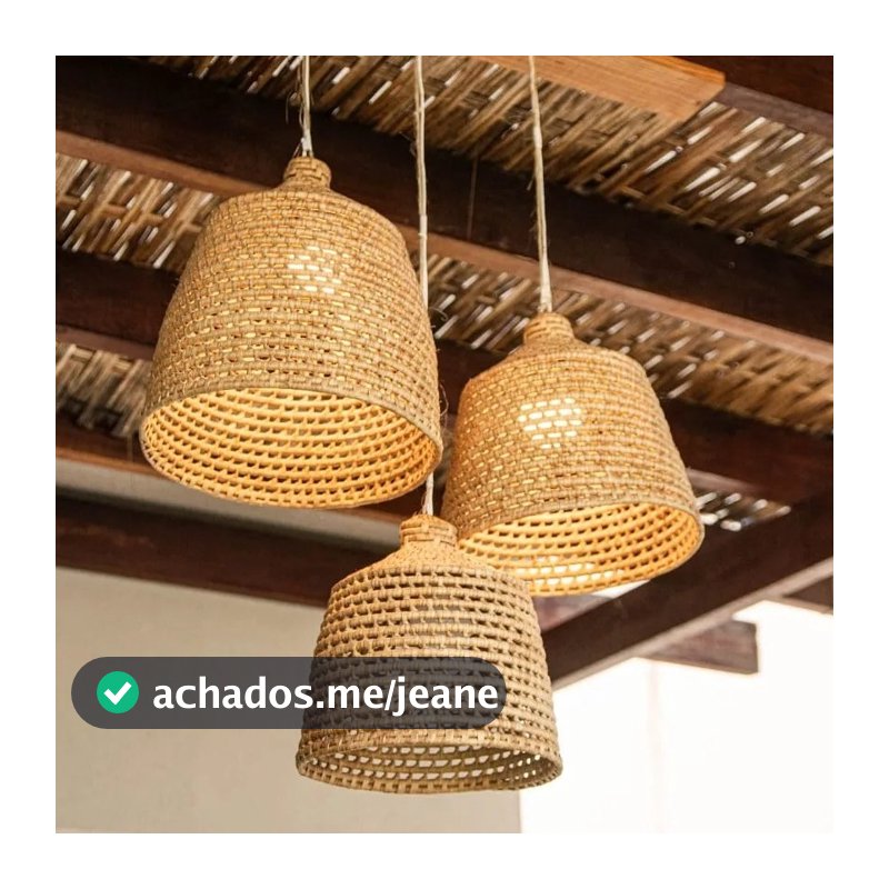 Trio de Luminárias Carnaúba Verano Coisas Diferentes Para Casa Decoração Elegante Natal Artesanato